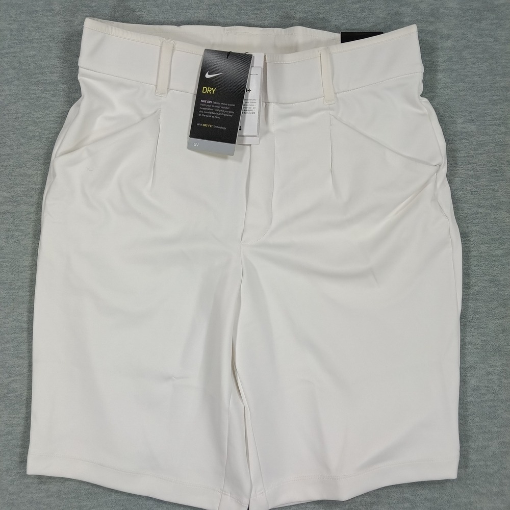 Nike Womens Dri-FIT UV Slim Fit Golf Shorts White UPF 40+ Size M NEW